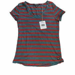 Toad&Co Women's Marley II Short Sleeve Tee Sz S silver pine gray scoop neck NWT